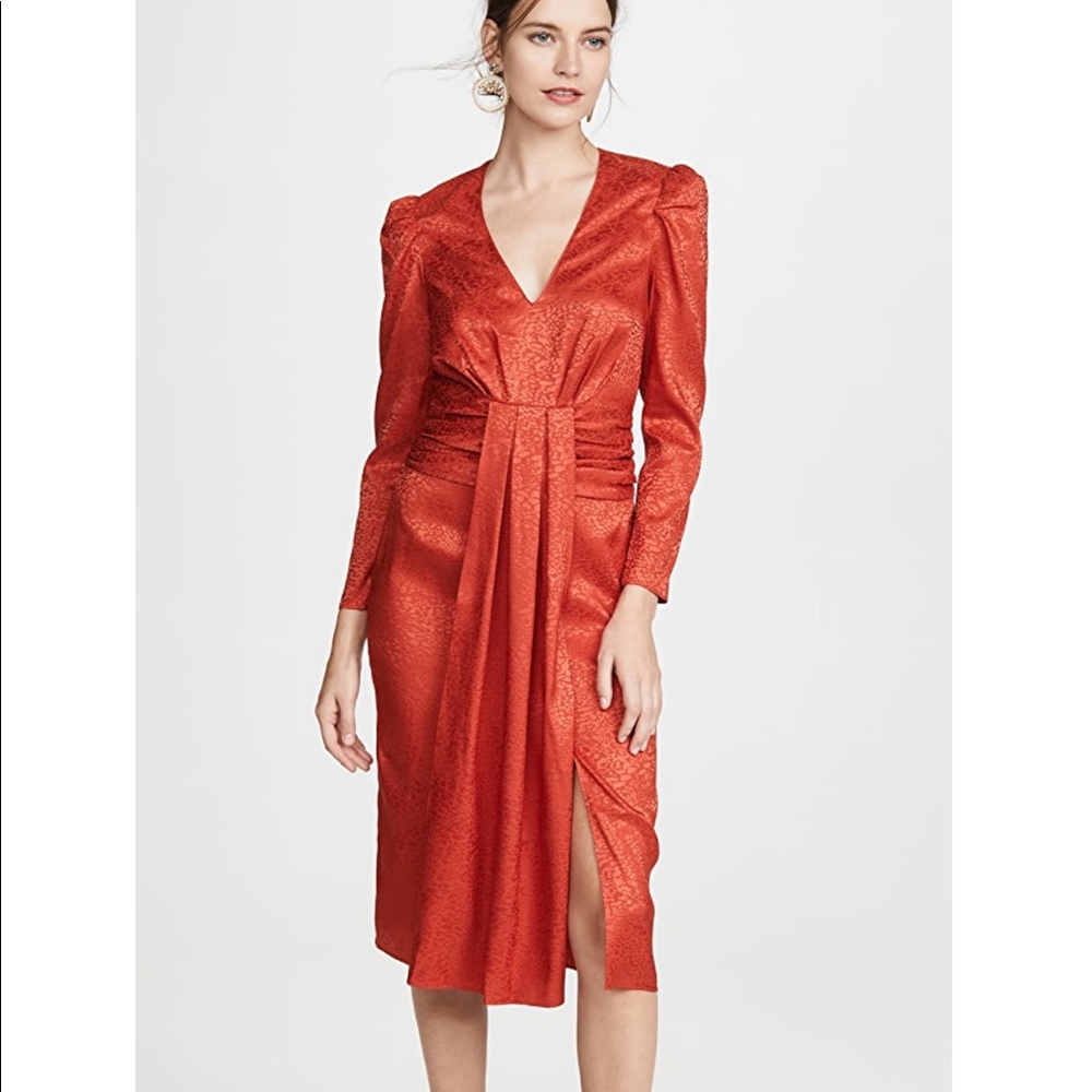 SAYLOR | Puff Sleeve Satin ‘Farrow’ Dress